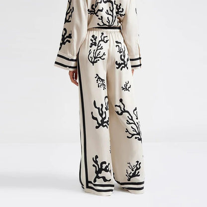 Summer Set: Printed Long Pant Set for