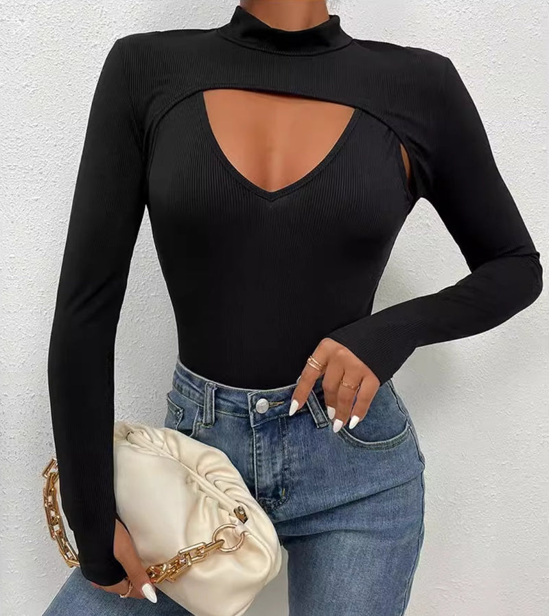 Black Hollow-out Jumpsuit - Bold Elegance