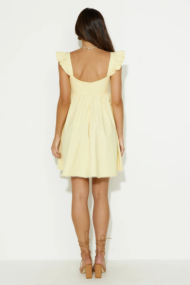 Ready for Brunch Mini Dress Yellow
