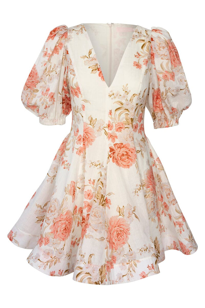 Ruffle Puff Sleeve Mini Dress