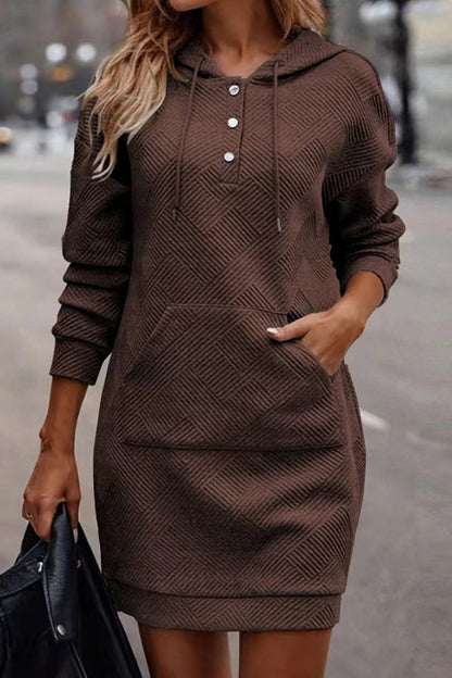 Hot Selling Plaid Mid-length Hooded Sweatshirt