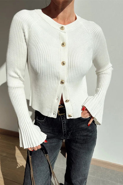Rib Knit Slim Cardigan