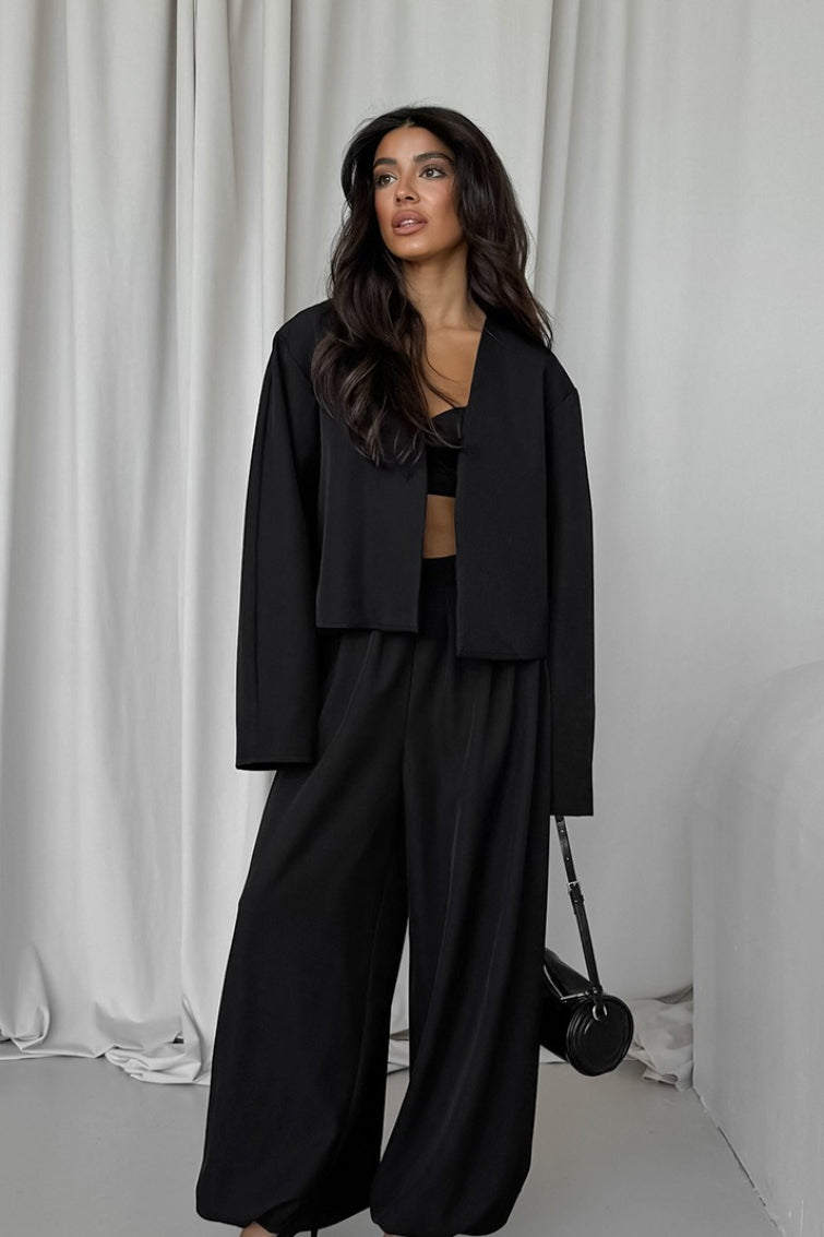 V-neck Cardigan Tapered Two Piece Set