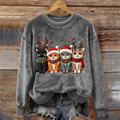 Christmas Lights Cat Women's Cozy Plush Sweater