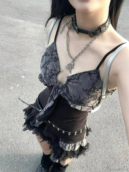 Charming Lace Camisole Mini Dress