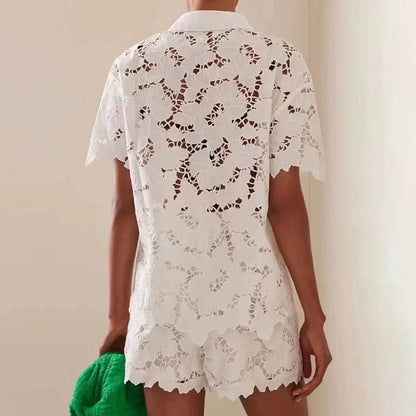 Embroidery Hollow Out Two-piece Set
