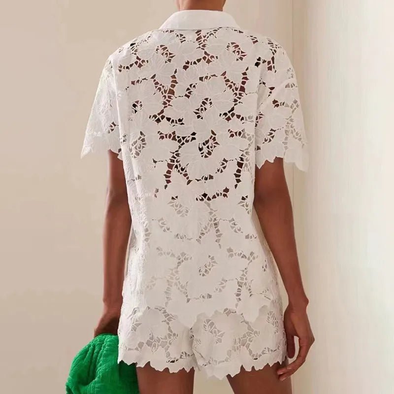 Embroidery Hollow Out Two-piece Set