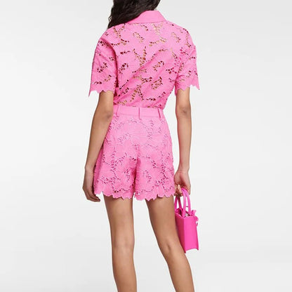 Embroidery Hollow Out Two-piece Set