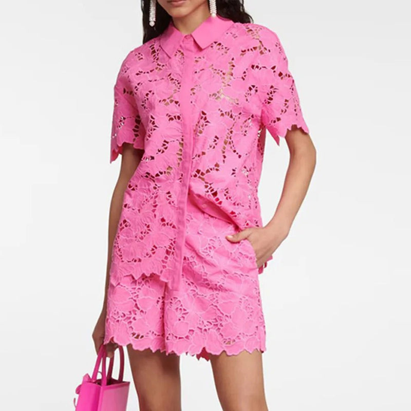 Embroidery Hollow Out Two-piece Set