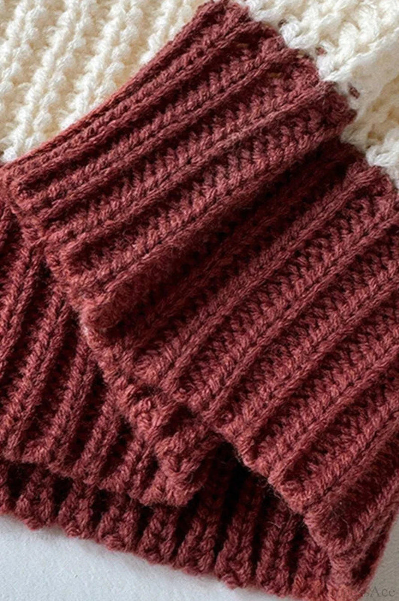 Striped Off Shoulder Lantern Sleeve Knit Sweater