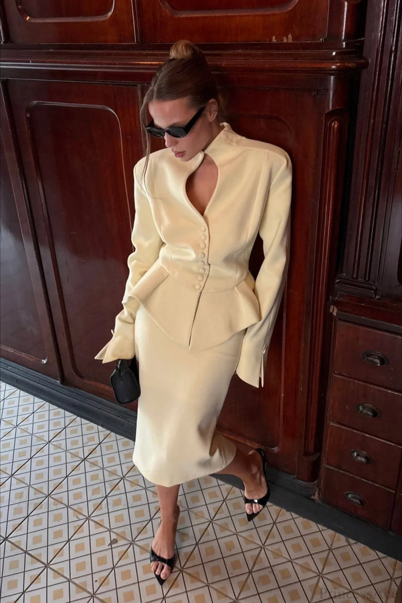 Tweed Sophisticated Professional Two Piece Set