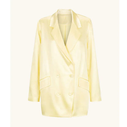 Yellow Satin Pants Suit for