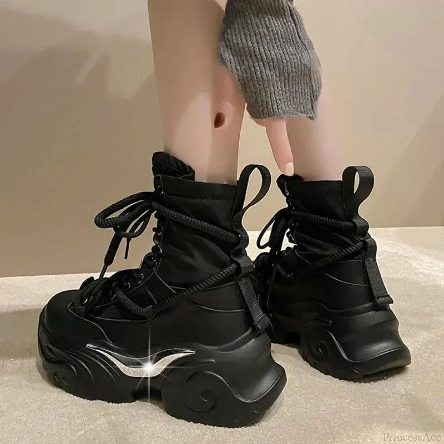 Chunky Elevated Lace Up Rebel Gothic Boot