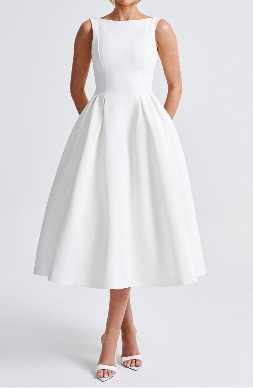 Alejandra Midi Dress-ivory