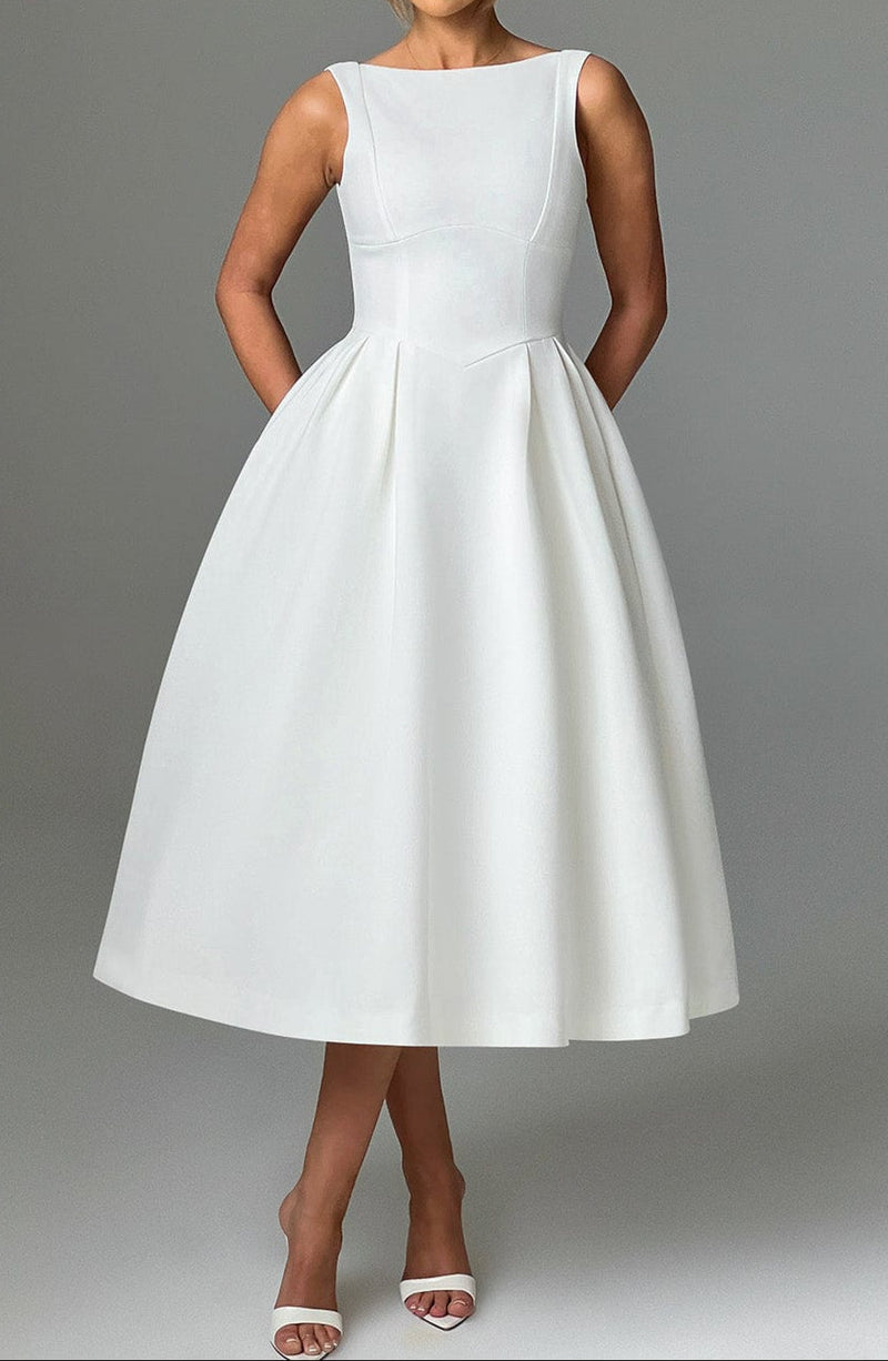 Alejandra Midi Dress-ivory