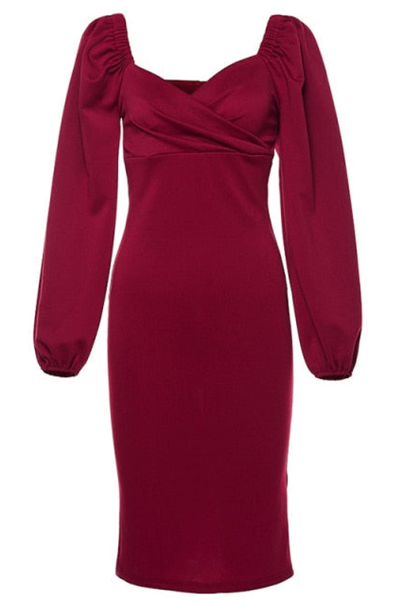 Lorraine Off Shoulder Puff Sleeves Midi Dress