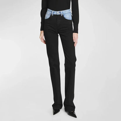 Color Block Denim Pants for