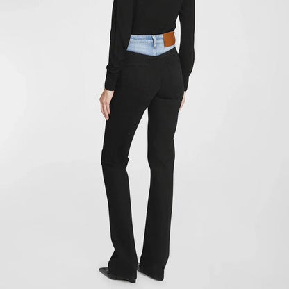 Color Block Denim Pants for