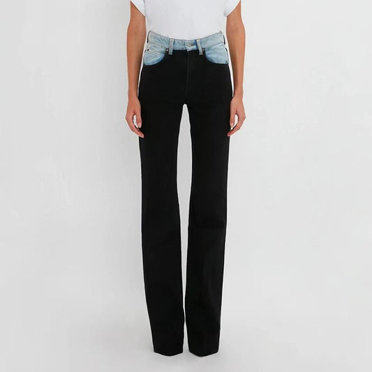 Color Block Denim Pants for