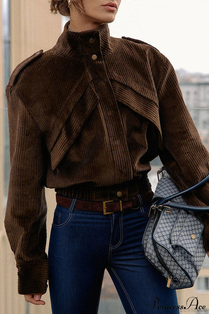 Corduroy Biker Style Coat