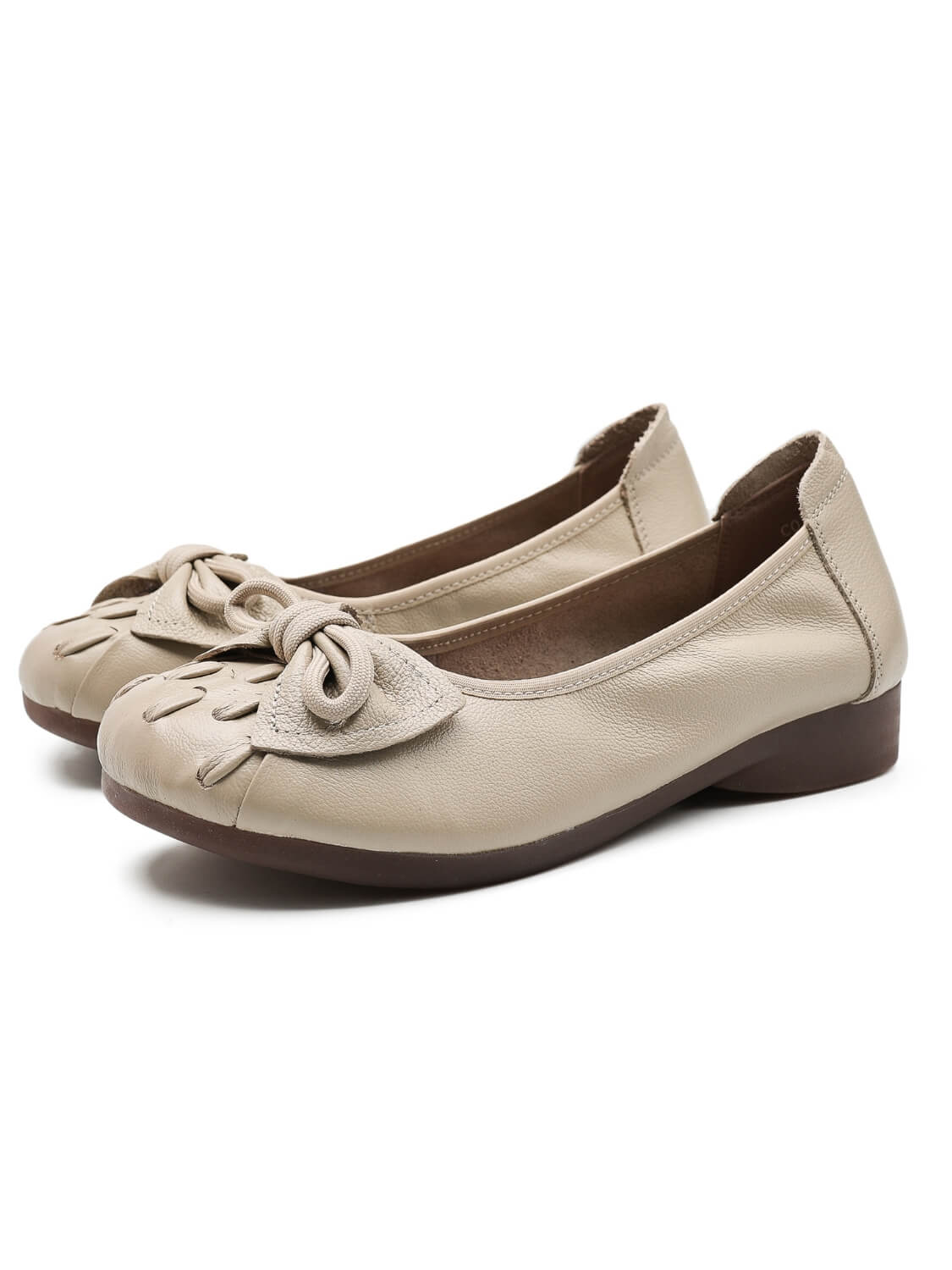 Rumour Has It | Breanne Quilted Ballet Leather Flats - Cream