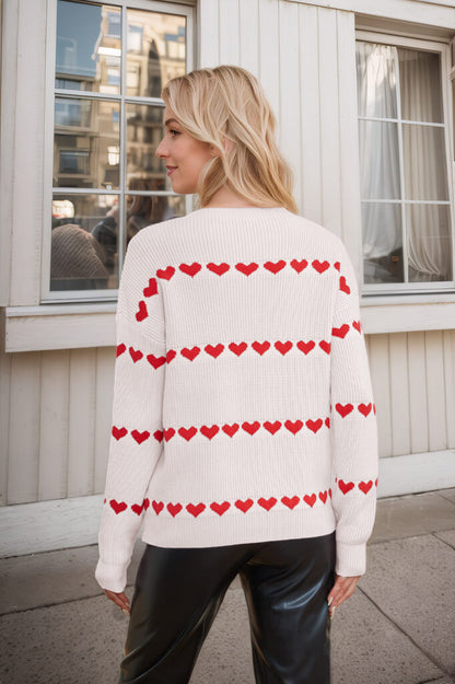 My Hearts Oversized Striped Pullover Sweater