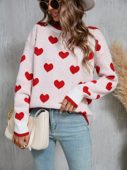 Fall in Your Heart Knit Sweater - Cream
