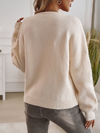 Shes the Bow Detail Sweater Cardigan - Cream