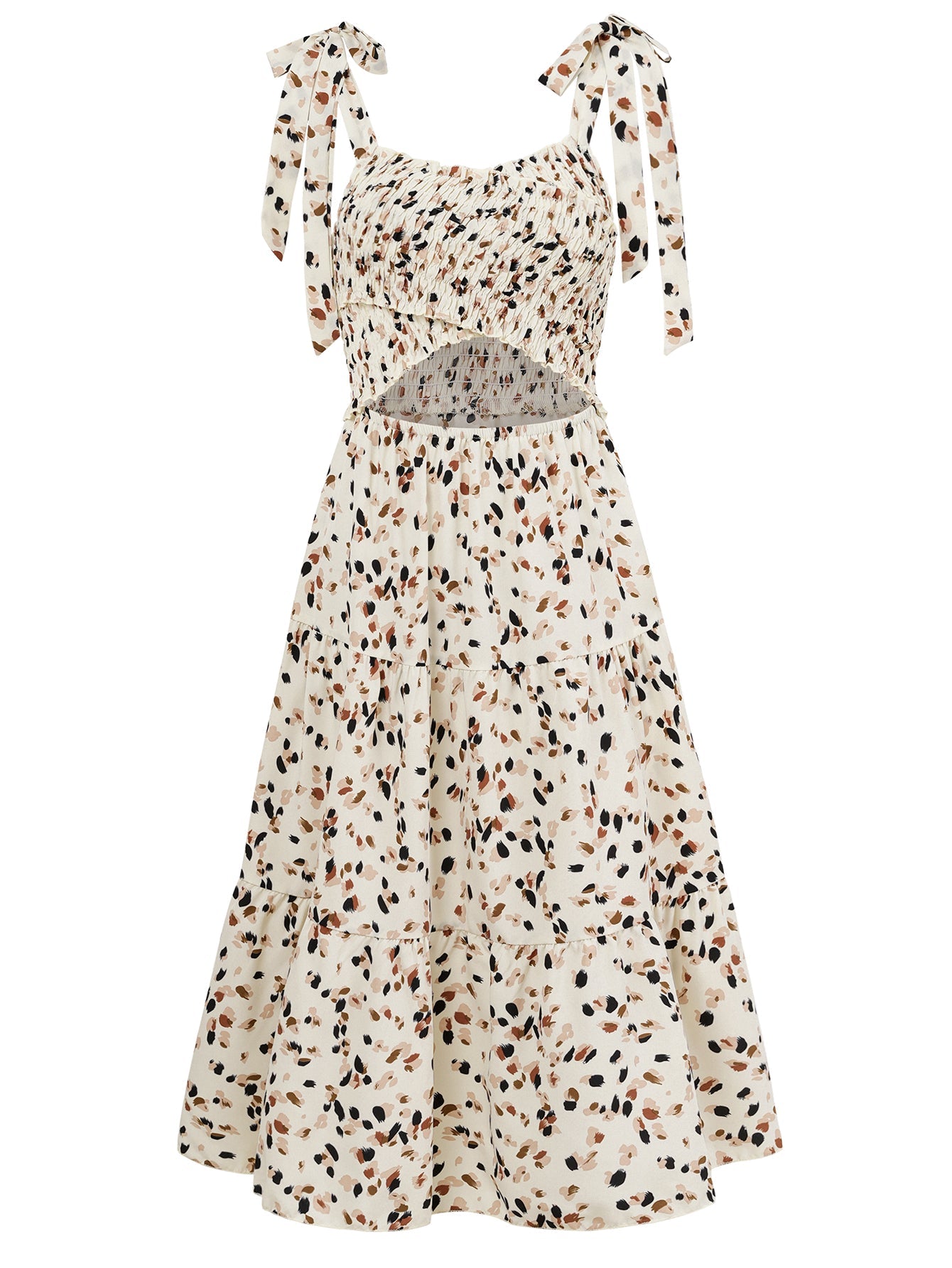 Timeless Beauty Cutout Midi Dress - Cream