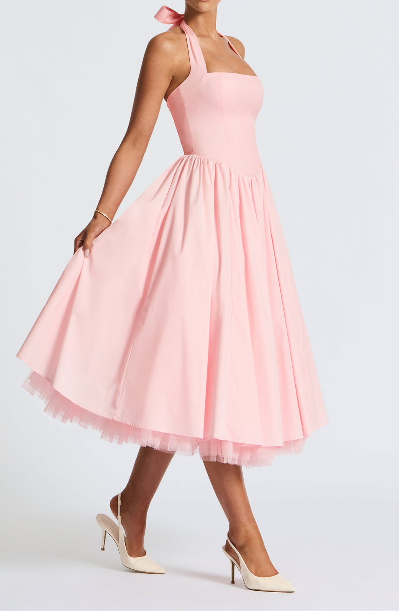 Zoe Midi Dress-blush