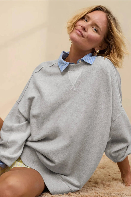 Crew Neck Minimalist Relaxed Sweatshirt