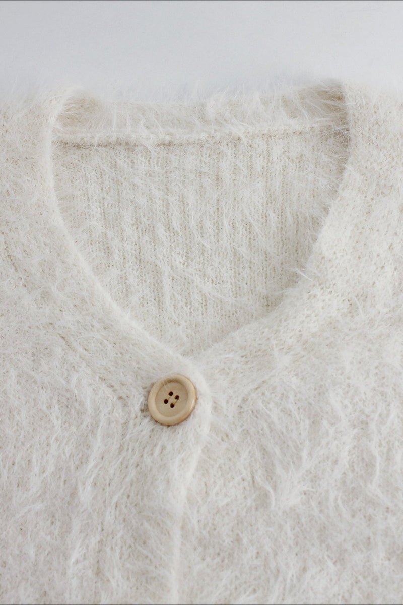 V Neck Button Long Sleeve Cardigan