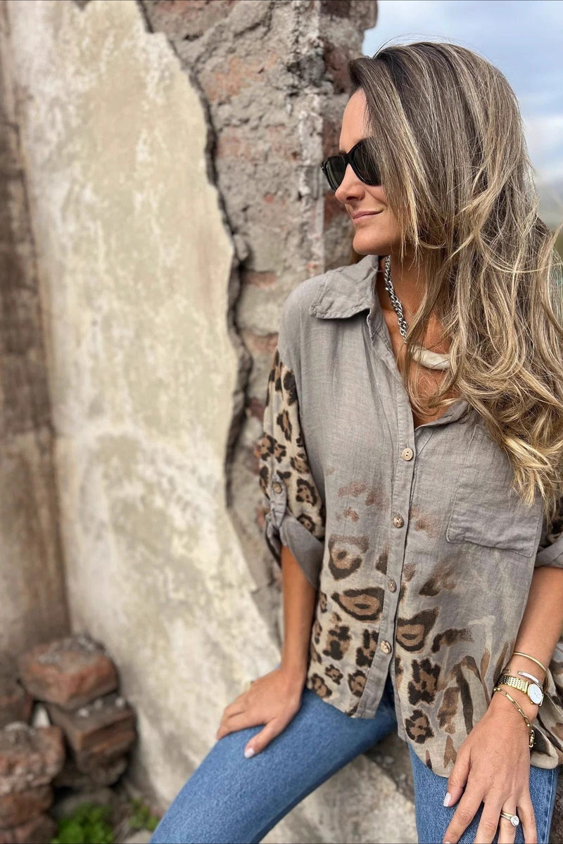 Loose Comfortable Leopard Print Blouse