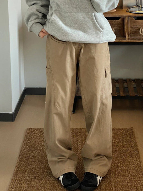 Khaki Cargo Pants With Pockets