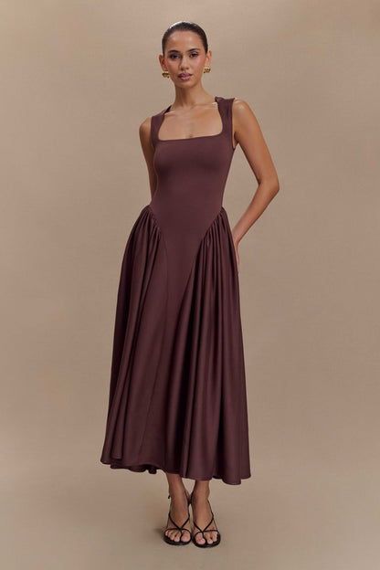 Sharissa — Midi Dress With Sculpted Straps and Comfortable Fit