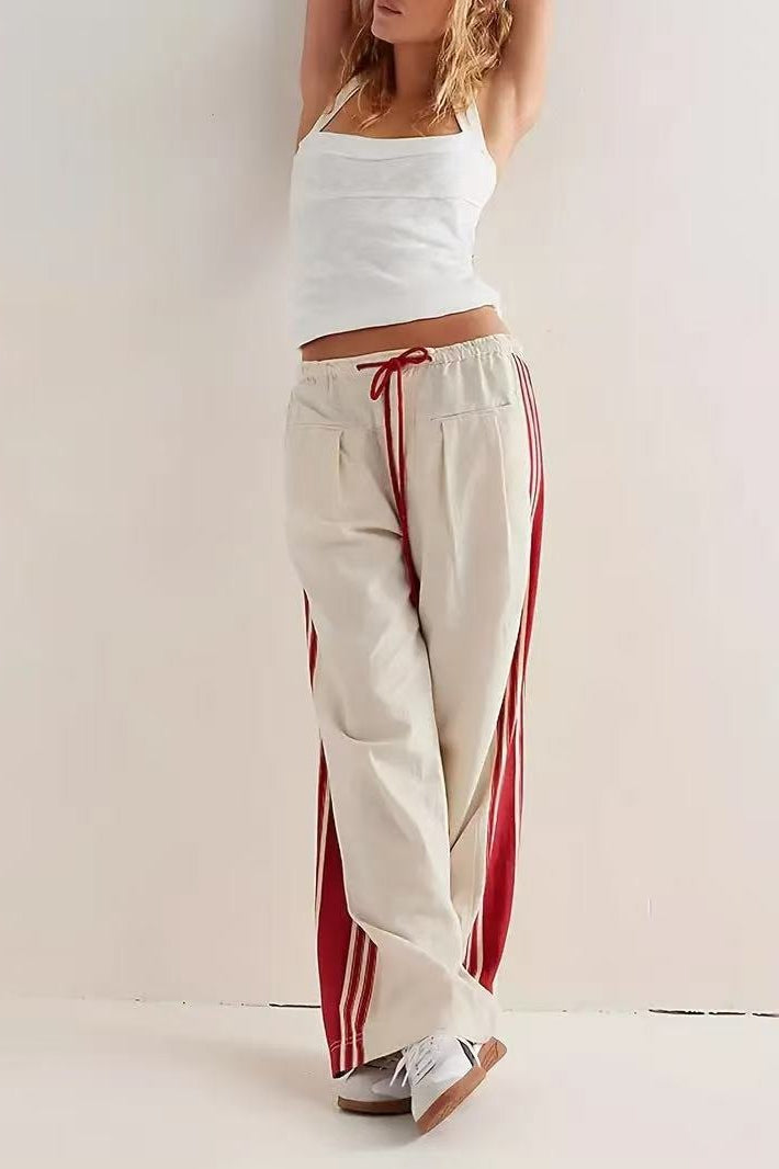 Side Stripe Airy Wide Leg Sweat Pants