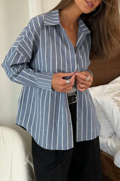 Striped Long Sleeve Blouse