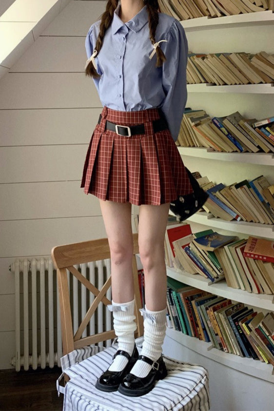 Plaid Pleated Skirt