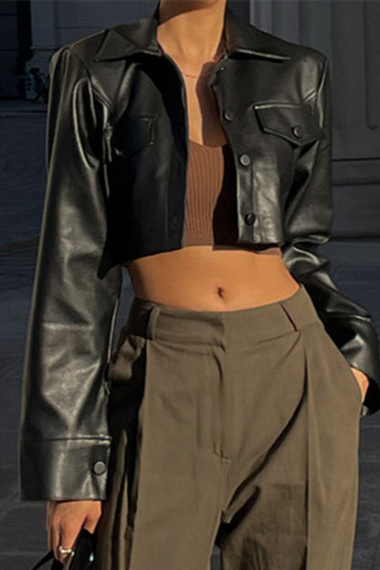 Cropped Biker Coat