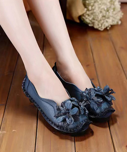 Retro Splicing Flats Yellow Faux Leather