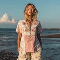 Women's Retro Floral Pattern Casual V-neck T-shirt elevenforest
