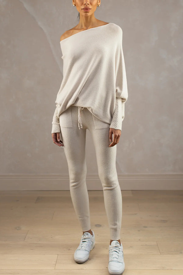 Color Round Neck Long Sleeve Loose Knitted Sweater