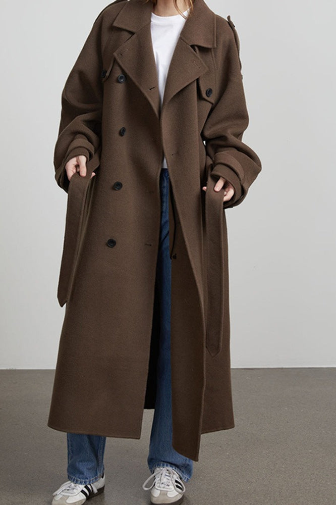 Color Longline Long Sleeve Overcoat