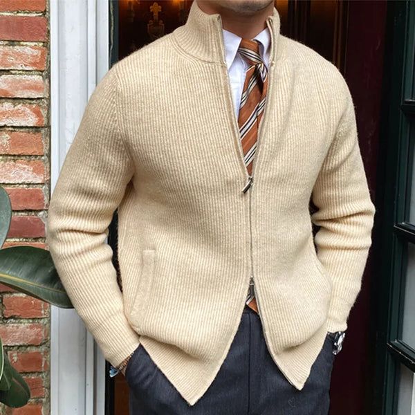 Men'S Vintage Knit Zipper Sweater elevenforest