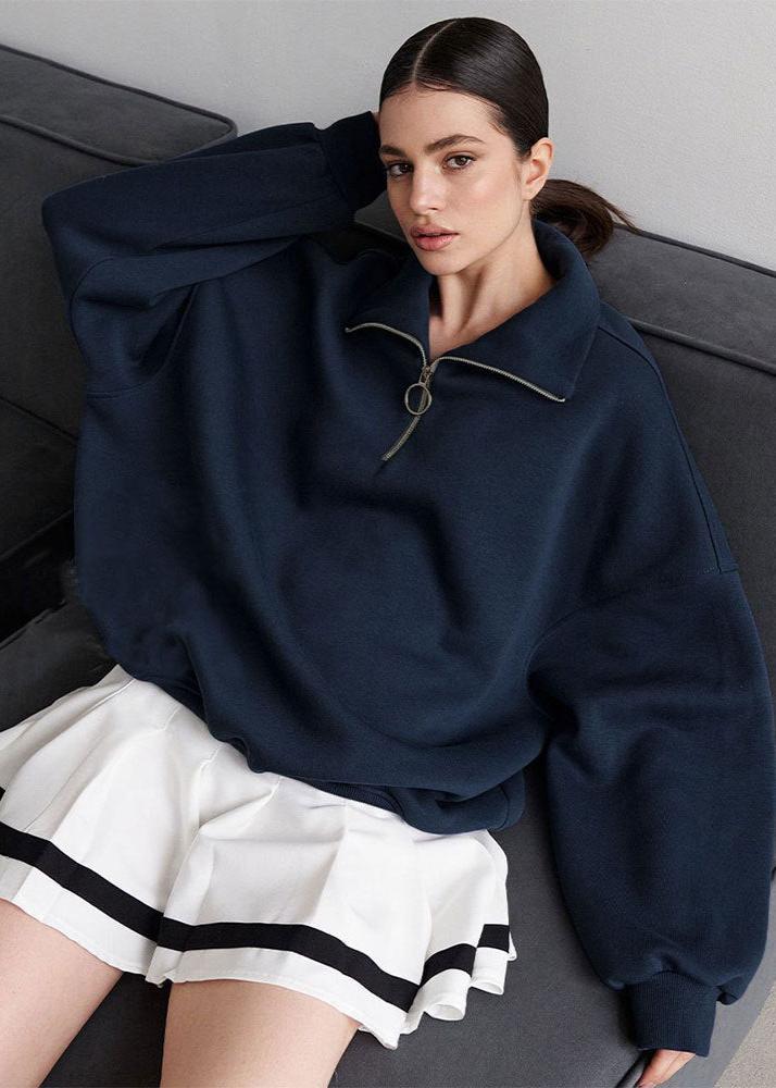 Zip-up Navy Sweater