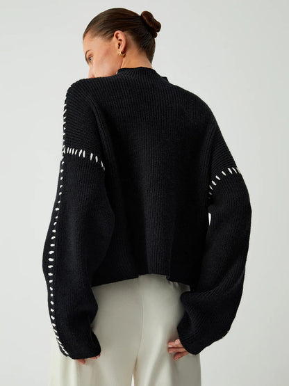 Shift the Focus Oversized Mock Neck Sweater