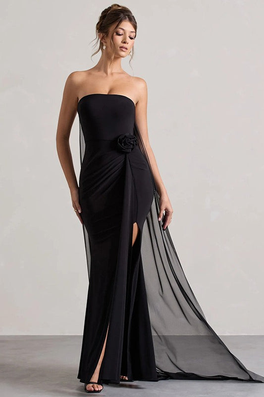 Strapless Tie Maxi Dress