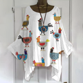 Vintage Funny Chick Art Print Cotton And Linen Casual Shirt elevenforest