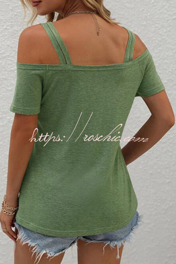Color Cold Shoulder T-shirt