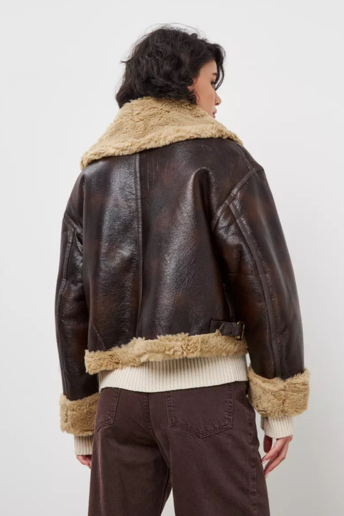 Faux Fur Collared Short Coat